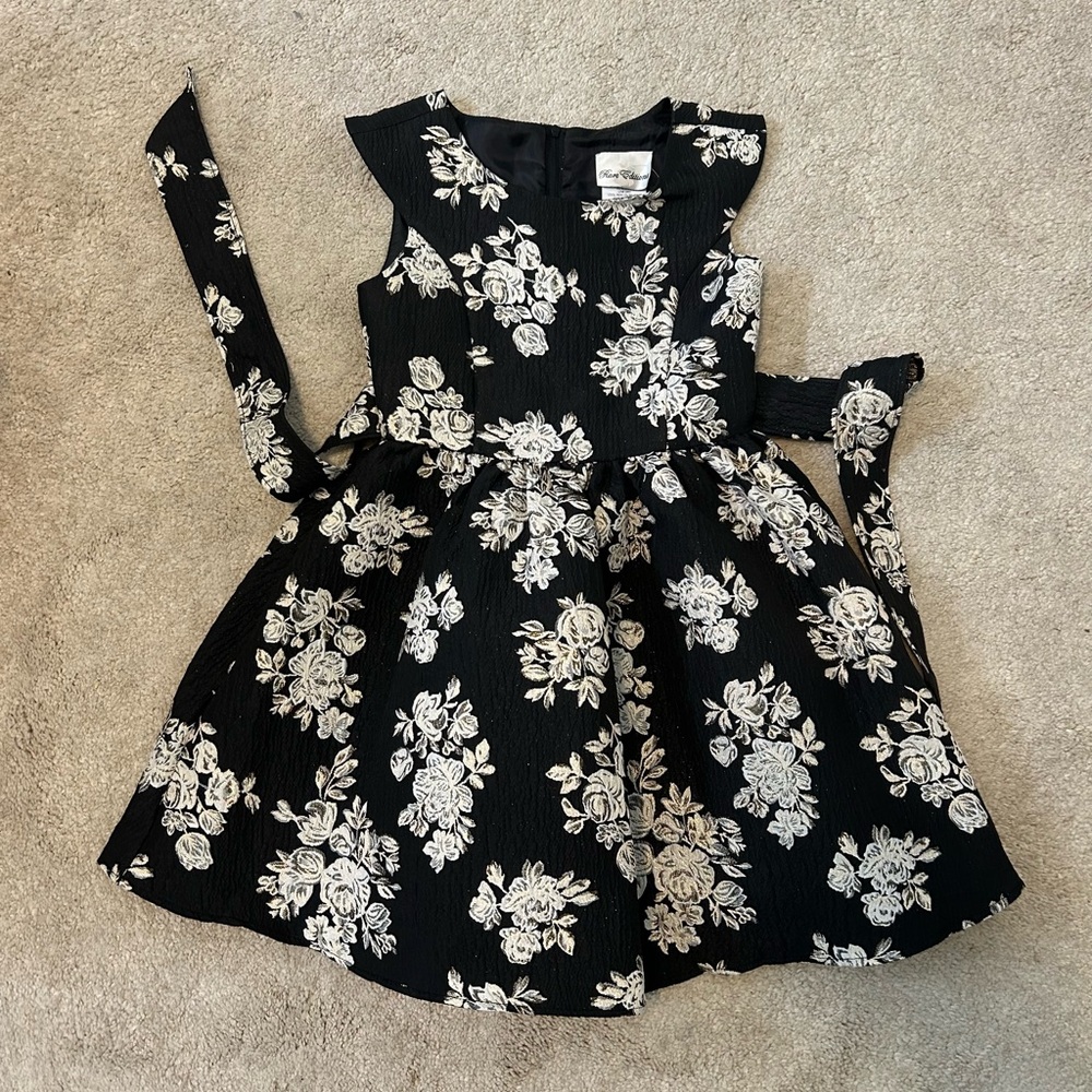 Rare Editions Black and White Floral Dress